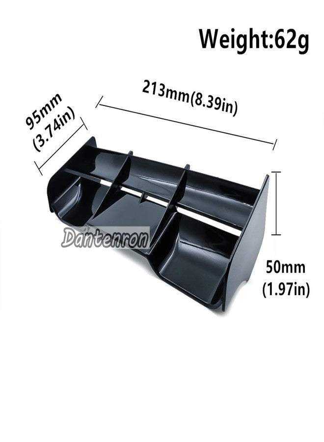 Dantenron 1/8 RC Car Force Rear Spoiler High Down Force Body Wing Tail Compatible with 1:8 Scale RC Off Road Short Course Truck Buggy Racing Car (Black) - Image 2